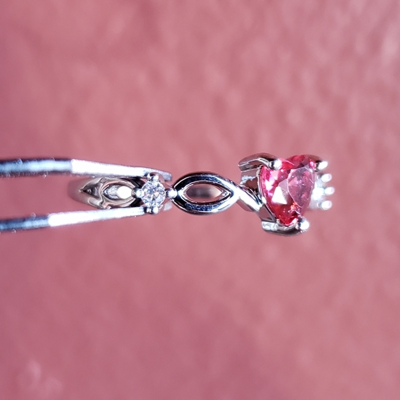 Ruby heart diamond ring - Picture 3 of 4